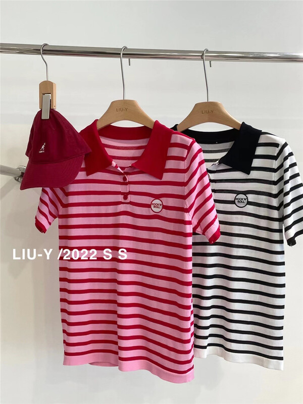 [Liu. Y] stripe comfortable Korean polo shirt 3393# L