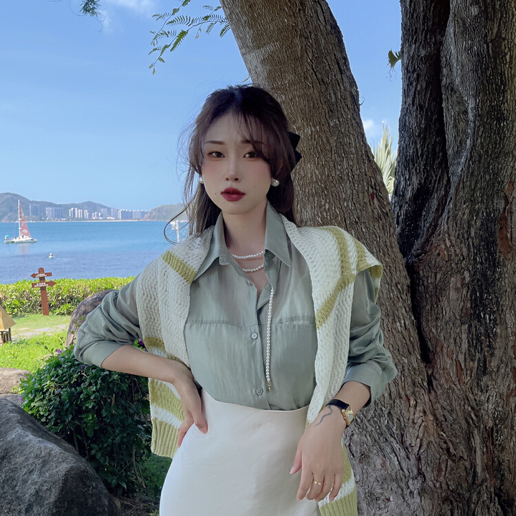 goods in stock! New year in early spring! [J2. J1wg] fashion retro basic shirt 22010# cqw