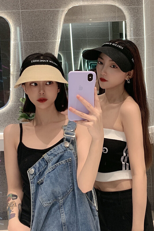 [aestheticism hat industry] Korean woven sunshade empty top hat 2958# LSL