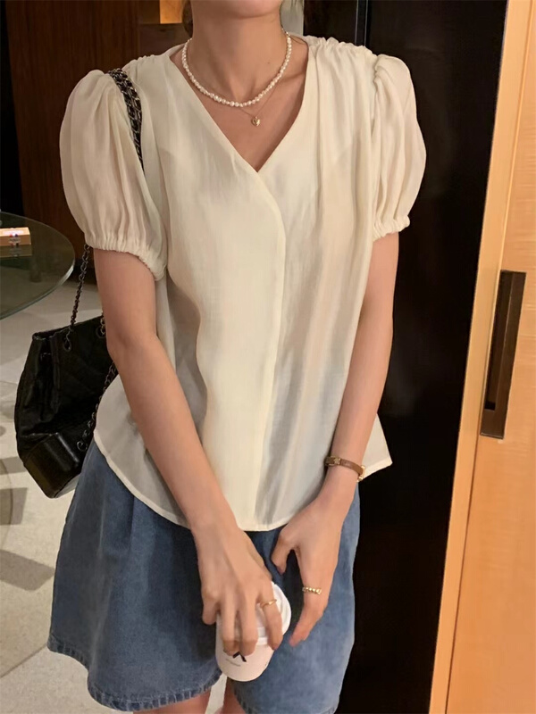 [buyer's selection] commuter simple high-grade silk blouse u6016# XJ