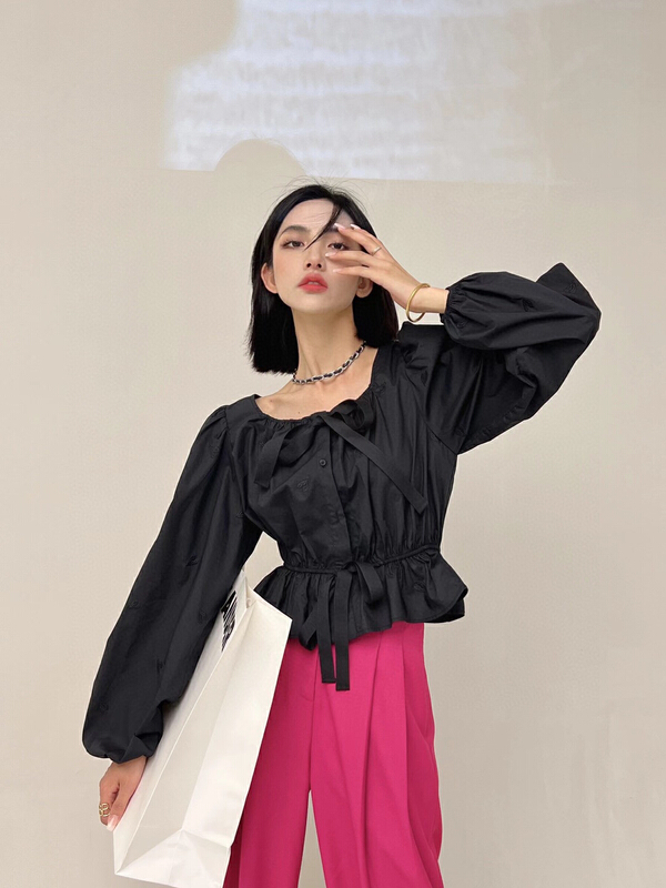 [d.two D2] bow tie Strapless versatile shirt 2121081# CSX