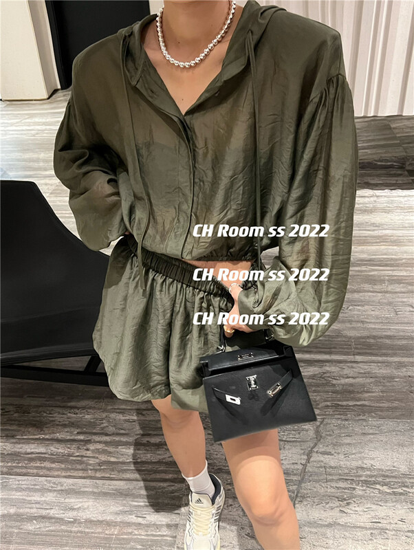[ch room] hooded loose sunscreen shirt + casual shorts suit (suit only) 8733# ozq