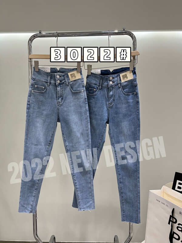 New year in early spring! [fairy tale princess] elastic two button high waist thin leg pencil jeans 3022# hjy