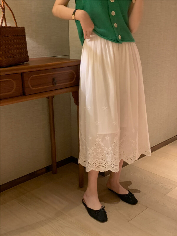 New in early summer! [feeding] Korean style net version simple, small and versatile skirt 3535# cqw