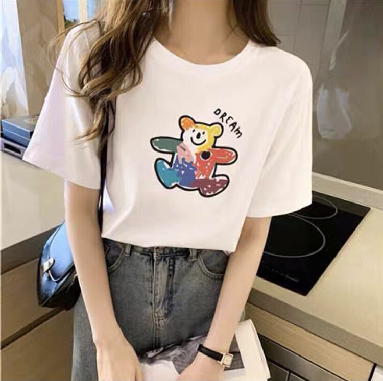 New in early summer! [ziyijia] letter loose cartoon short sleeve T-shirt 0090# WTT