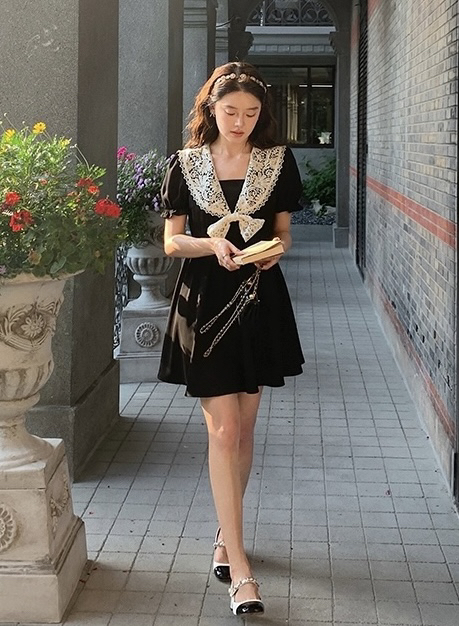 Live broadcast! [JH] Lace Bow Dress (without matching) 41765# PCZ