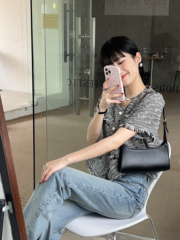 [AA studio] Korean version single breasted woolen short sleeved shirt ys1-6063# WPL