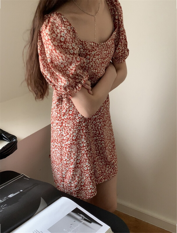 [bluepops] floral slim dress a2354# zxl