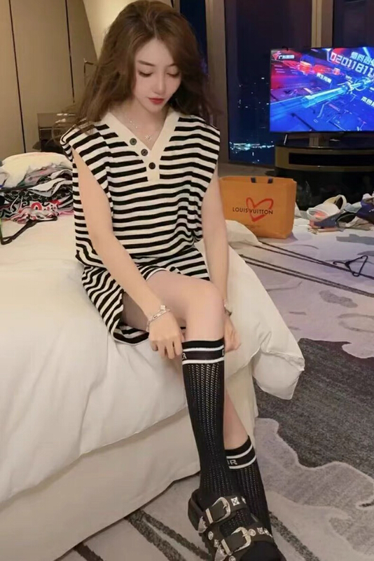 [PCZ] casual suit with bows and stripes