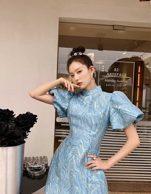 [AC] elegant and fashionable, slim and slim, tea break Princess cheongsam 6900# JJ