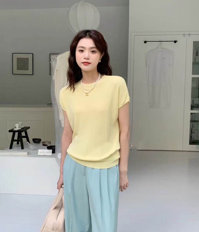[qiqiyishe] candy color thin ice silk sweater 7110# XYY