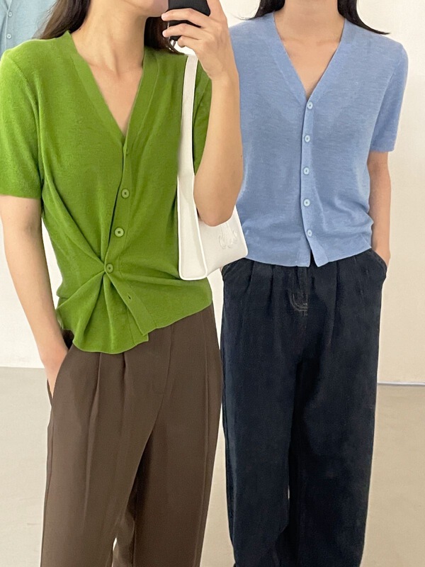 [clean space] Korean shackle design simple and versatile sweater 31719# CLS