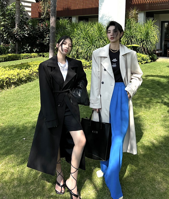 New year in early spring! [f (x)] Korean style double breasted windbreaker (with waist rope) wt6600# ozq