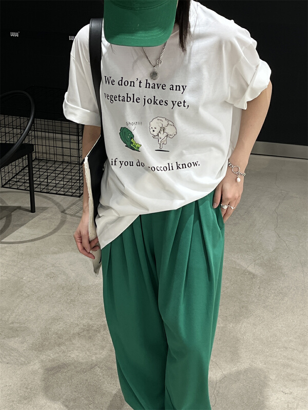 [WP / Yinuo] simple and versatile round neck letter short sleeve T-shirt d795# CSX