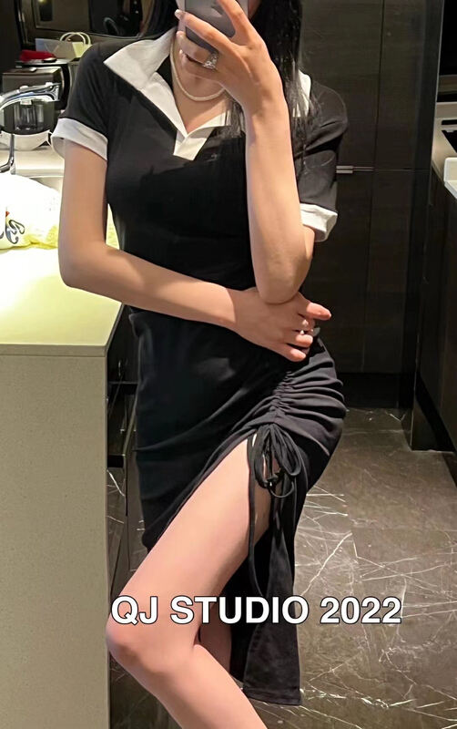 [RM. HH] color blocking lady dress 8055# PCZ
