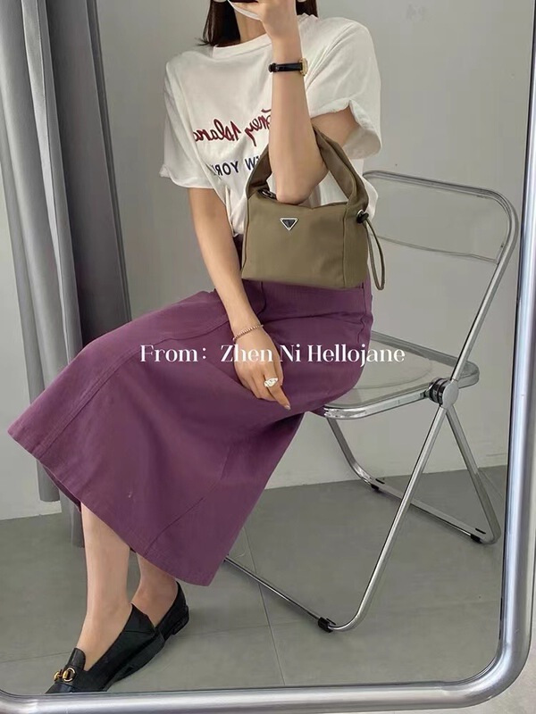 goods in stock! [purple potato home] high waist and thin, versatile skirt 8856# HBx
