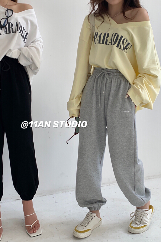 [11An] Korean simple printed casual pants a6333# LSL