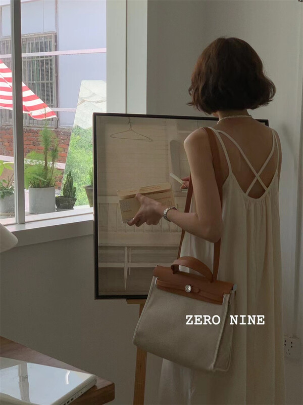 [zero-nine 009] French lazy wind clean color sleeveless dress 9306# zjy