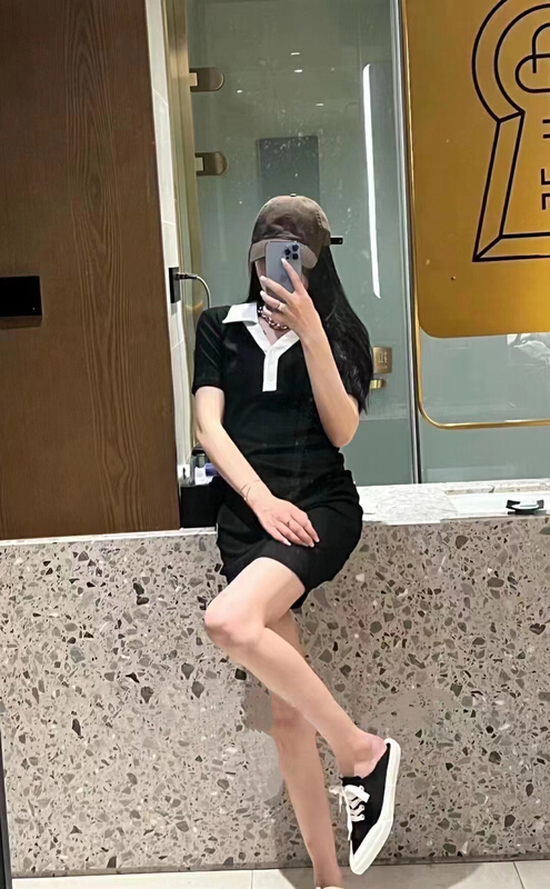 [Hb] collar contrast polo collar design shows thin dress 8236# PCZ
