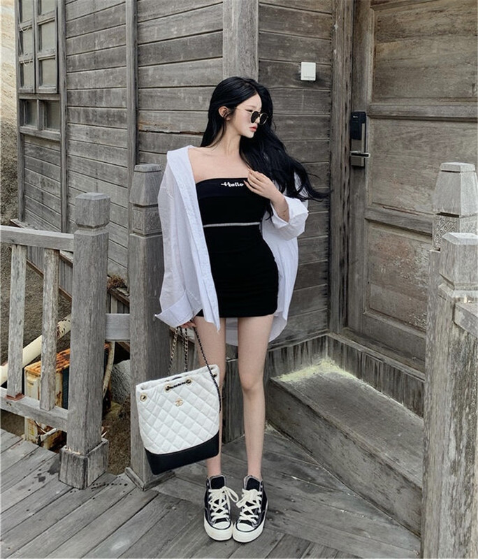 New year in early spring! [DS +] net red temperament sexy chest letter dress 3036# JJ