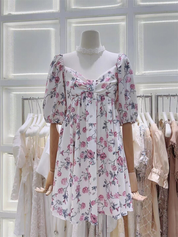 [Magnolia] little woman looks thin, floral dress g161# JJ