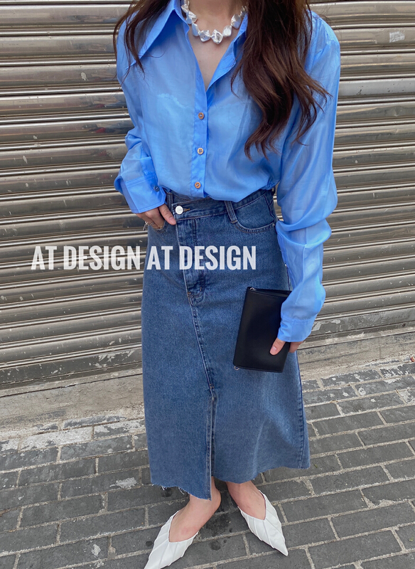 [at] Korean irregular design Tencel shirt 93118# LSL