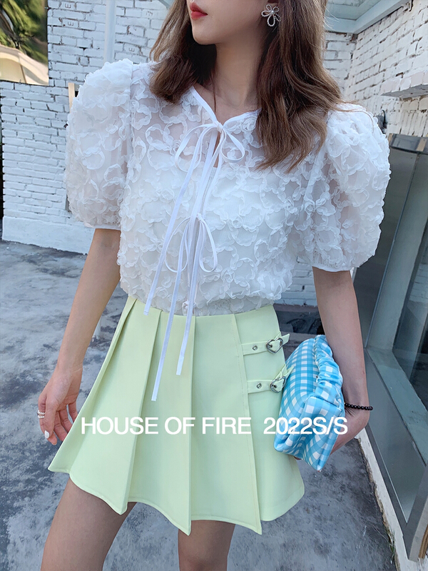 New in early summer! [huohuohuo hoopress] Korean version of love fashion skirt pants 22035# ozq