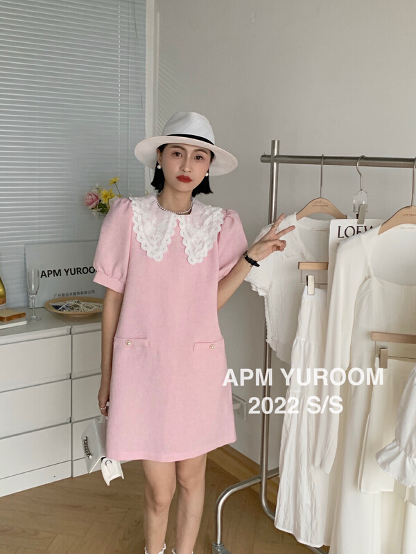 goods in stock! New in early summer! [APM yuroom] sweet lotus leaf edge small fragrance dress 22159# LSL