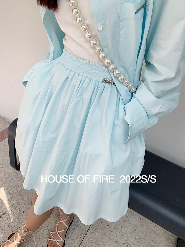 New year in early spring! [huohuohuo huodres] Senior Urban commuter leisure elastic waist skirt 22042# ozq