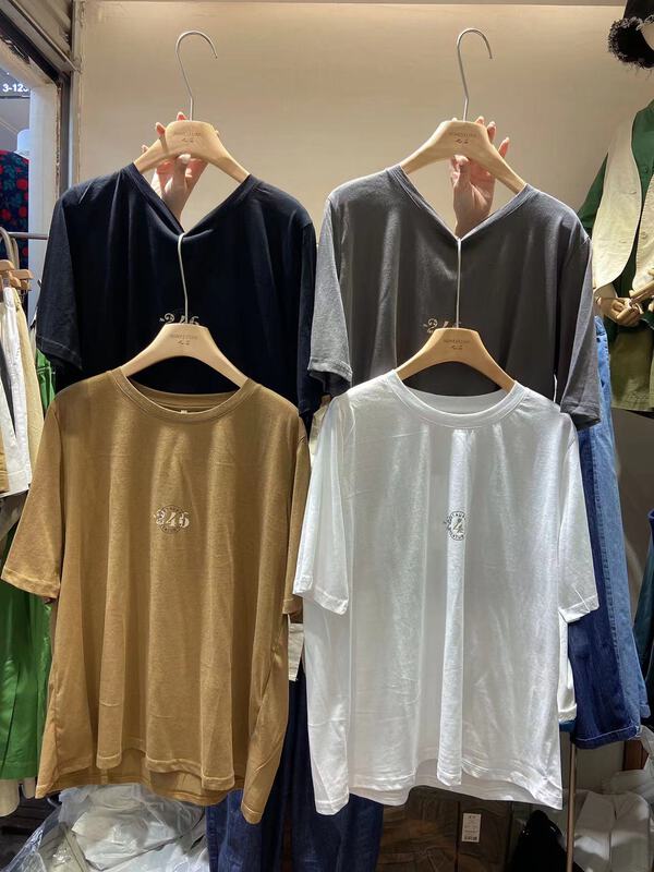 [ninestone nine stones] fashionable Korean Short Sleeve T-shirt 26960# L