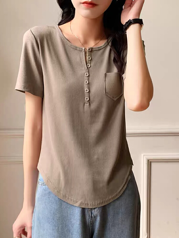 New year in early spring! [TA +] Korean round neck fashion short sleeve T-shirt 5182# XYY