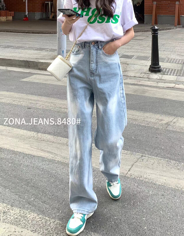 New year in early spring! [zona] straight baggy casual jeans 8480# ozq