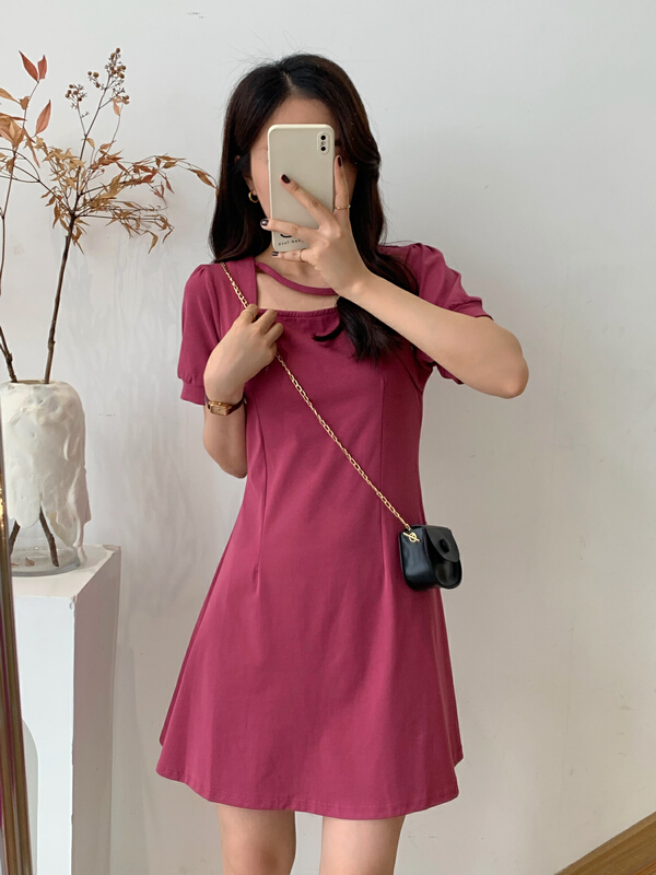 [victory. 2] Korean simple diagonal strap dress b203# WPL