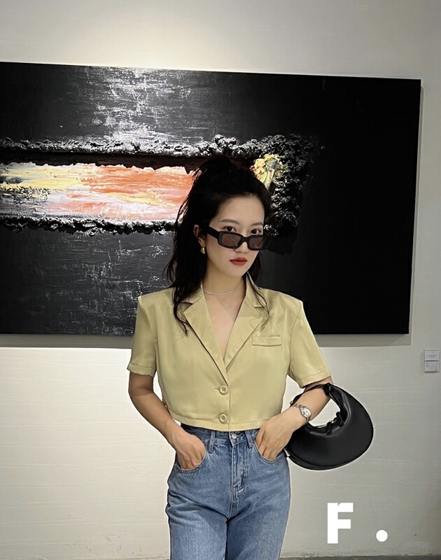 【F】 Korean style short ins shirt 6100# zxx