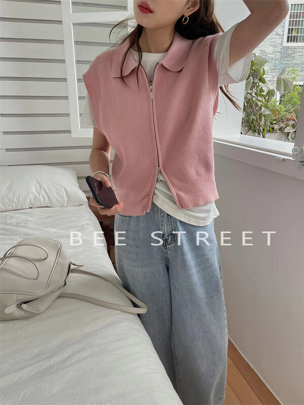 現貨!【BEE STREET】Polo領拉鏈針織馬甲  YS1-B9091#  JHY