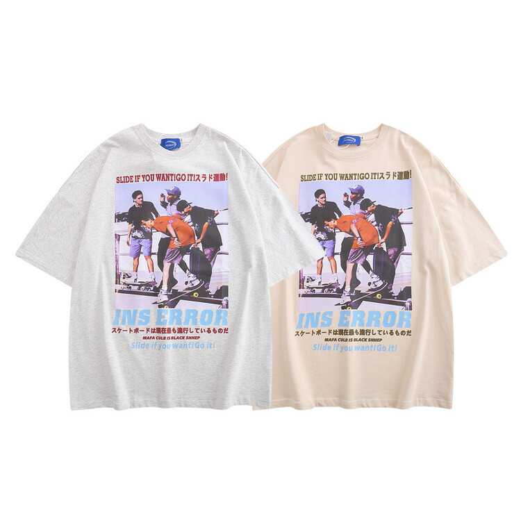 New in early summer! [INS error] Korean design pattern men's and women's same short sleeve T-shirt t2358# hyy