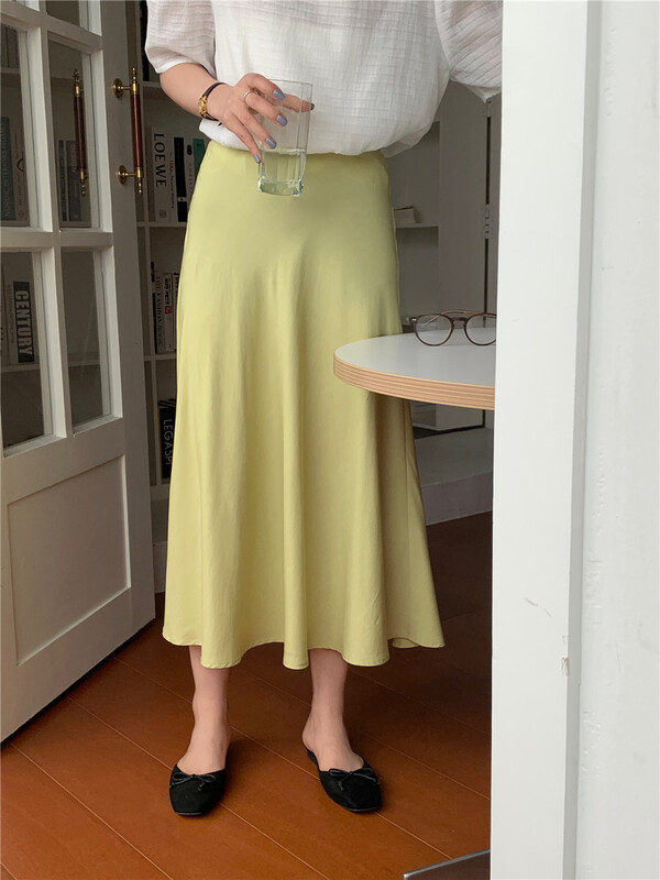 [feeding] Korean solid color versatile skirt 7822-j7# cqw
