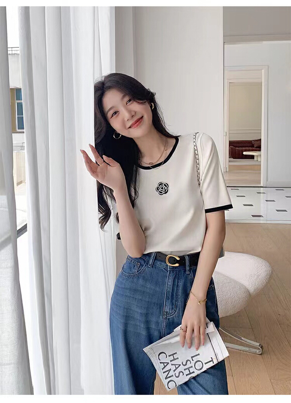 [only love] versatile thin temperament contrast color sweater 507# zxl