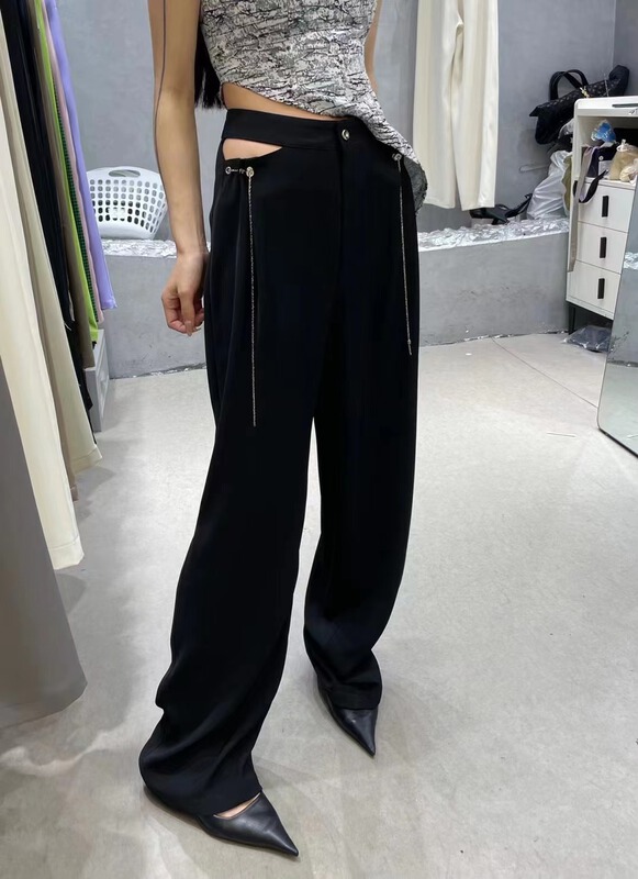 [naisha beard] Korean style straight tube slim check casual pants ys2-6163# CLS