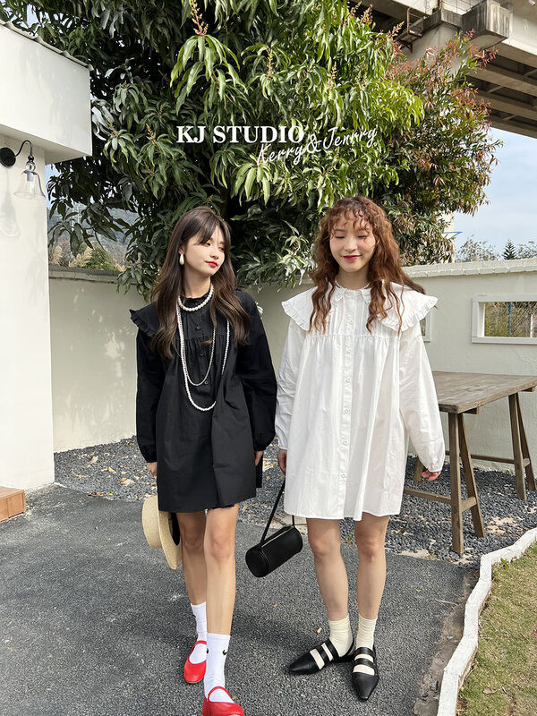 New year in early spring! [kJ] simple solid color doll neck dress 3241# zxl