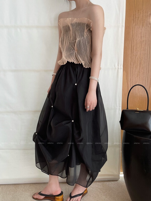 goods in stock! [DT class] design sense Hand Nail Drill mesh skirt d4442-b1# jhy