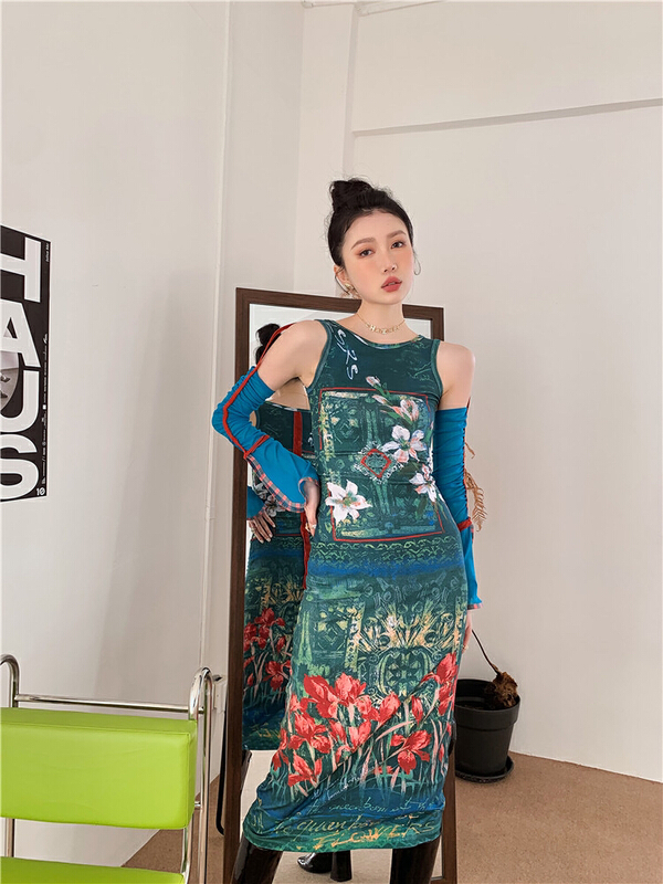 [AC] oil painting retro design dress 6889# JJ