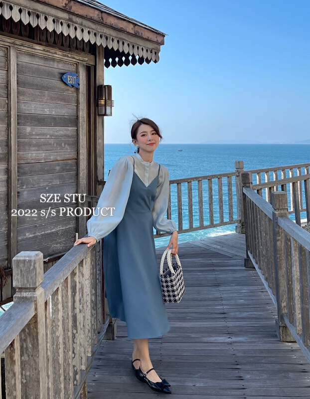 goods in stock! New year in early spring! [Sze] Korean style suit material suspender dress 90373# zxx