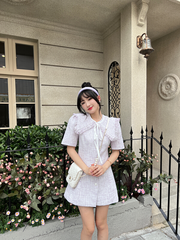 New in early summer! [CXI] temperament big lady doll collar small fragrance dress (detachable collar) a9095# WPL
