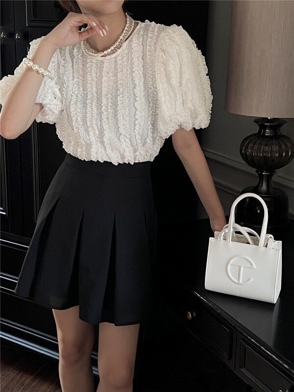 New in early summer! [AA studio] French style bubble sleeve blouse (for sale only) ys1-3276# WPL