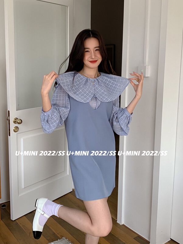 Original price 66.55! New year in early spring! [U + Mini] Korean version large lapel age reducing sweet shirt d0372# WPL