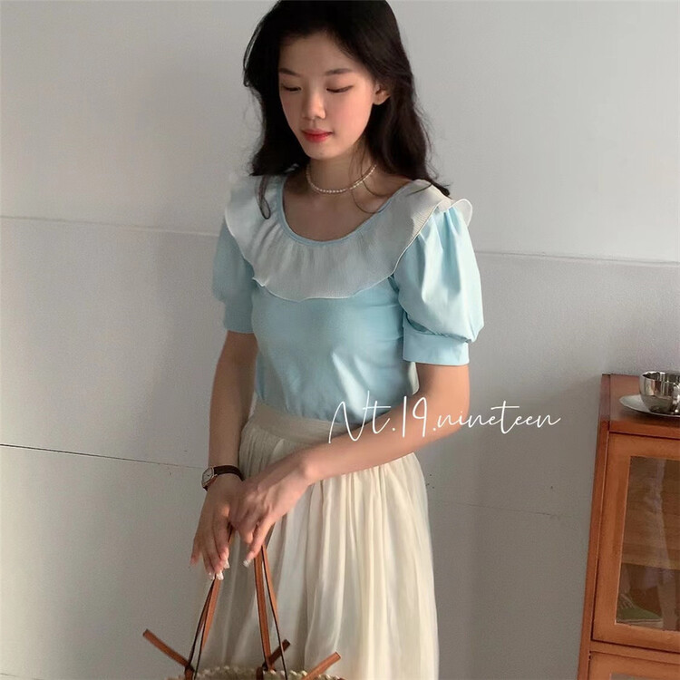 【19.NINETEEN】拼接時尚韓系小衫  316#  LL