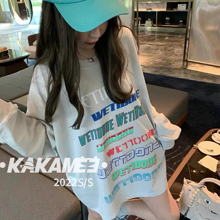 [kakamee] fashion letter long sleeve T-shirt s503# LSL