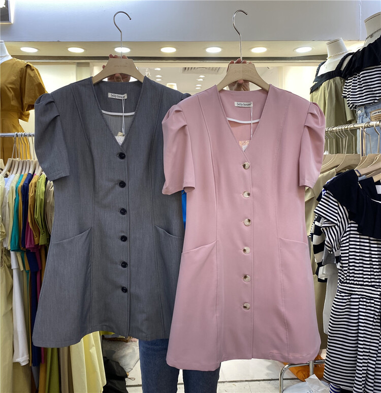 [Jerry house jelly home] elegant temperament V-neck suit dress 8955# HBx