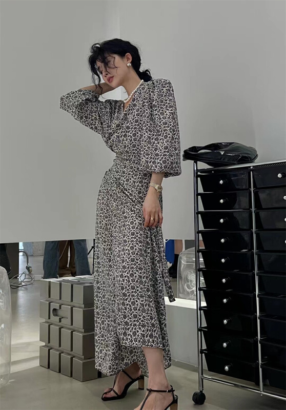goods in stock! New in early summer! [all in] Korean floral Pleated Dress 4093# ozq